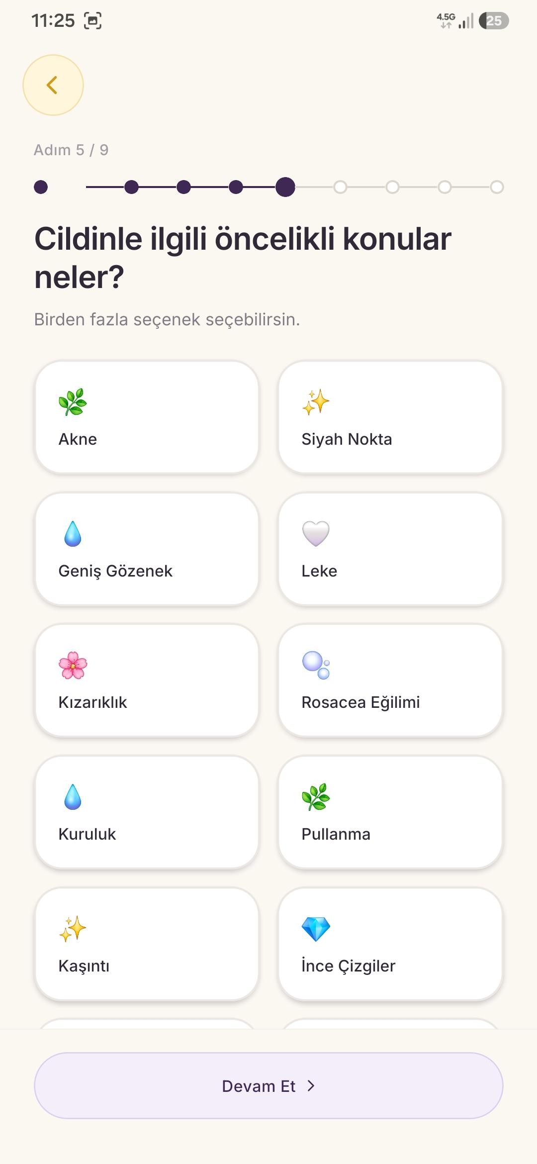 Cilt profilini tamamlama