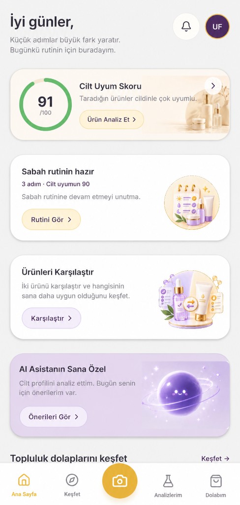 CossyVita ana sayfa panosu