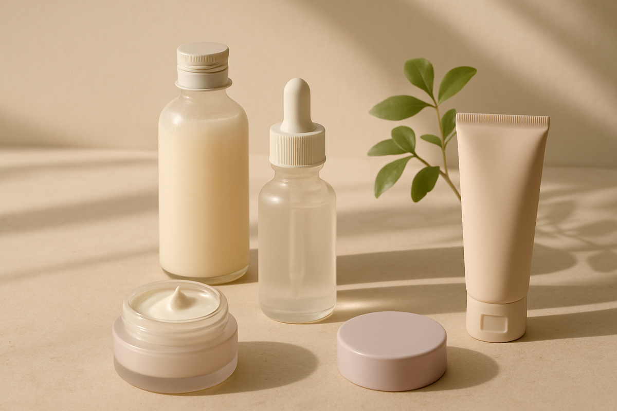 Gözenek görünümü için temizleyici, niasinamid serum, nemlendirici ve güneş koruyucudan oluşan cilt bakım ürünleri